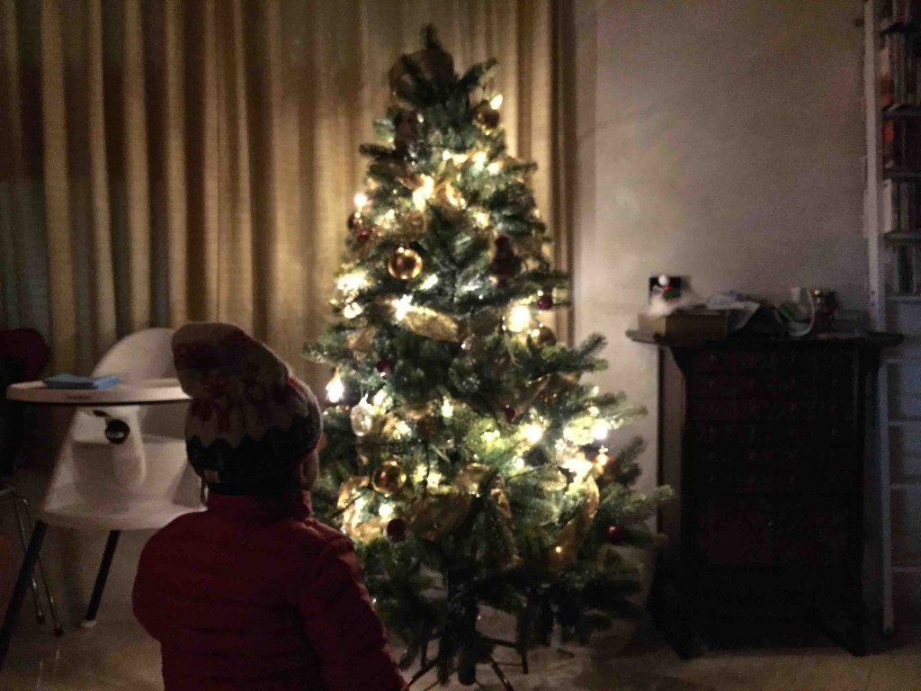 部屋を暗くすると、一気にクリスマスモード