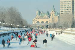 ギネスにも認定されたリドー運河の世界一長いスケートリンク　出典：オンタリオ州観光局HPより